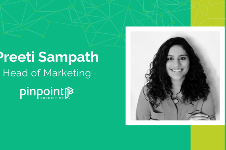 Preeti Preeti Sampath Headshot with Pinpoint Logo