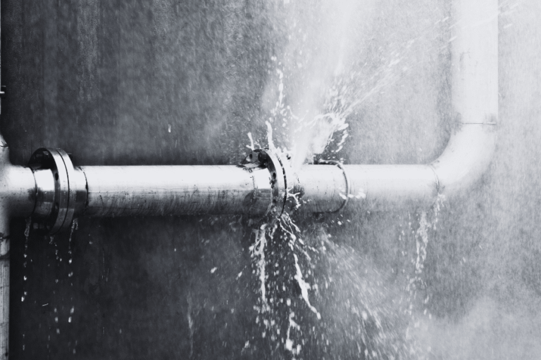 Bursting water pipe inside home