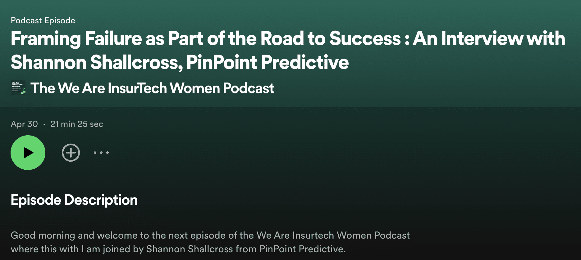 We are InsurTech Women Podcast episode screenshot